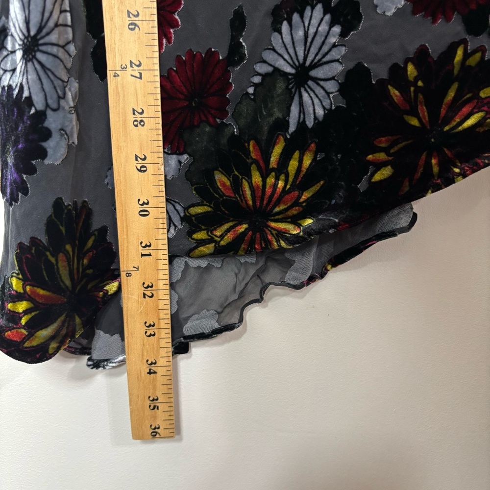 Coldwater Creek Women's Velvet Burnout Floral Tunic Top XXL Sheer Bell Sleeves - Picture 11 of 12